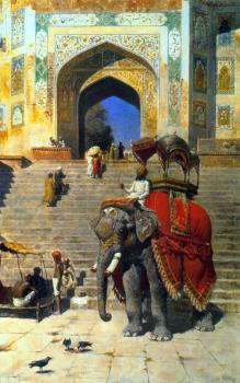 埃德溫 羅德 威尅斯 Royal Elephant at the Gateway to the Jami Masjid Mathura 埃德溫 羅德 威尅斯 Royal Elephant at the Gateway to the Jami Masjid Mathura